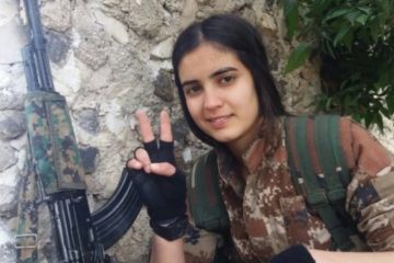 "Afrin is not alone" And Vian Souren is not alone. For the international women struggle day of 8th March ,all over the world, women go to the streets also for her.